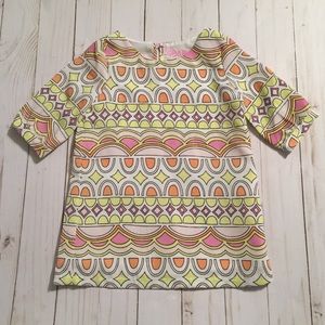Orange Yellow Pink Geometric Baby Girl Tunic Top